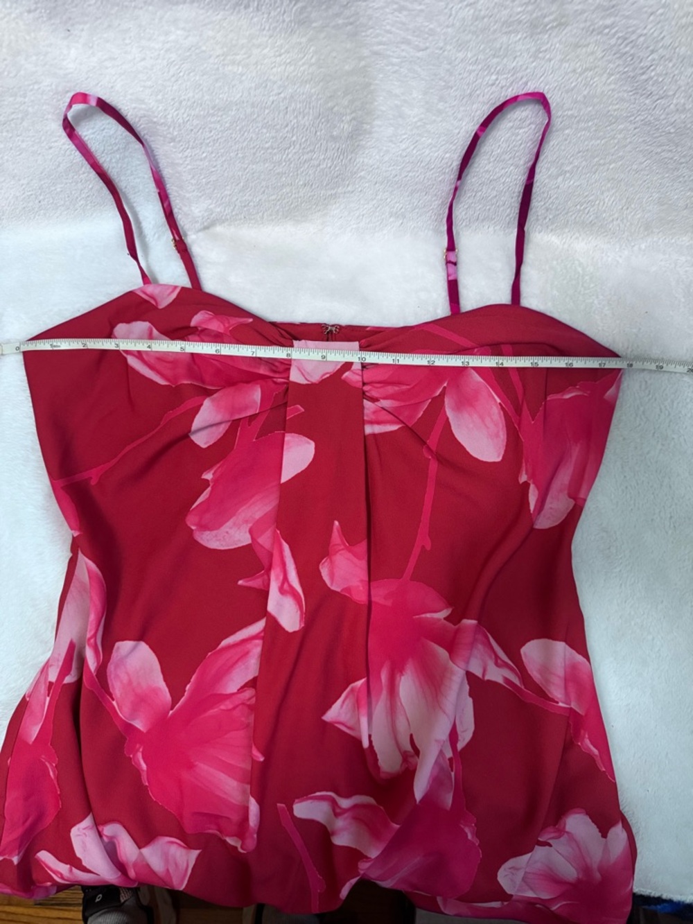 Hutch Hot Pink Floral Satin Chemise with Bow Detail - Picture 3 of 5